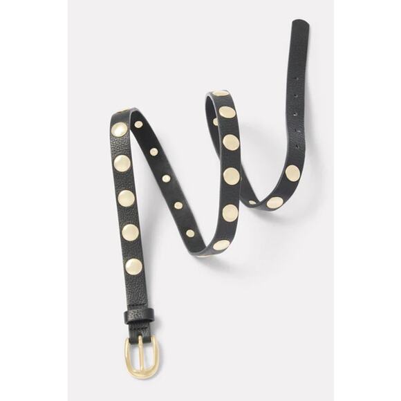EVEREVE Skinny Lennox Studded Belt Black and Gold Women\'s XS/S main image 4